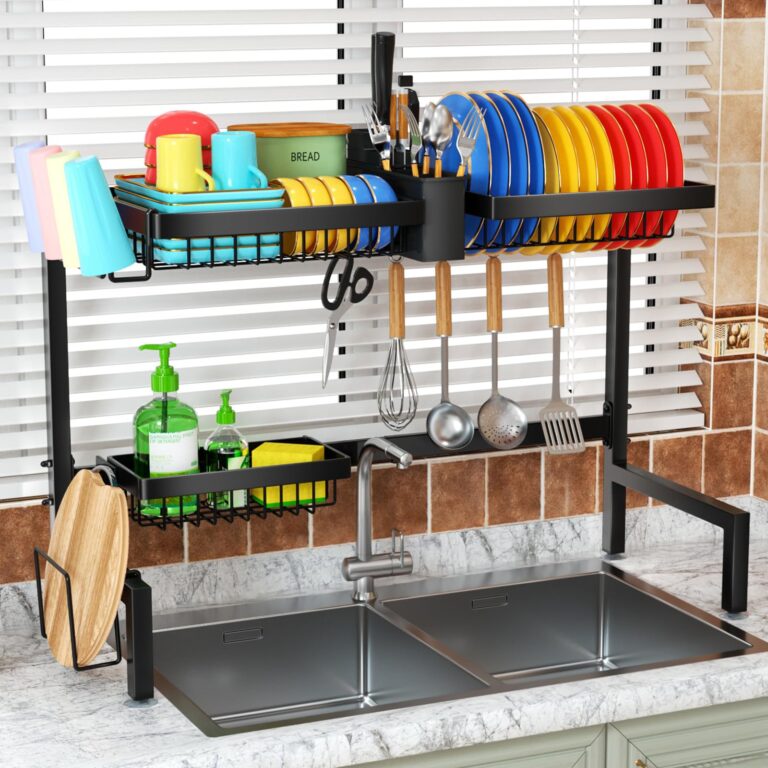 ［2-Tier 4 Baskets］Over The Sink Dish Drying Rack, 24.8