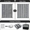 Outdoor Rug Waterproof for Patio Clearance Black and White Camping Rug 8x10 Plastic Straw Striped Floor Carpet for Backyard, Picnic, RV, Deck, Bench, Balcony