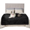 Waterproof Dog Blankets for Large Dogs - Cat Blanket for Bed Couch Protector Washable Long Faux Fur, Calming Soft Reversible Throw Furniture Protection for Puppy Pet, 60