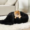 Waterproof Dog Blankets for Large Dogs - Cat Blanket for Bed Couch Protector Washable Long Faux Fur, Calming Soft Reversible Throw Furniture Protection for Puppy Pet, 60