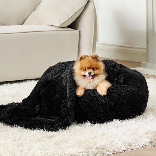 Waterproof Dog Blankets for Large Dogs - Cat Blanket for Bed Couch Protector Washable Long Faux Fur, Calming Soft Reversible Throw Furniture Protection for Puppy Pet, 60