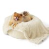 Waterproof Dog Blankets for Large Dogs - Cat Blanket for Bed Couch Protector Washable Long Faux Fur, Calming Soft Reversible Throw Furniture Protection for Puppy Pet, 60
