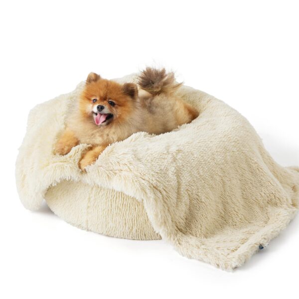 Waterproof Dog Blankets for Large Dogs - Cat Blanket for Bed Couch Protector Washable Long Faux Fur, Calming Soft Reversible Throw Furniture Protection for Puppy Pet, 60