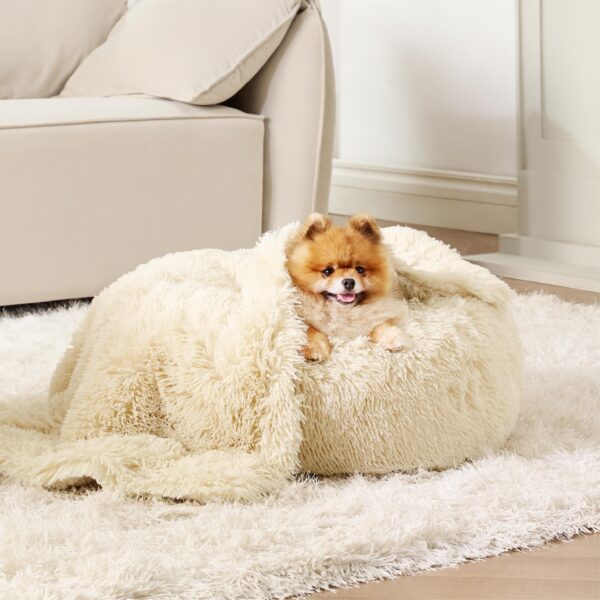 Waterproof Dog Blankets for Large Dogs - Cat Blanket for Bed Couch Protector Washable Long Faux Fur, Calming Soft Reversible Throw Furniture Protection for Puppy Pet, 60