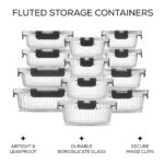 24pc Borosilicate Glass Storage Containers with Lids | 12 Airtight/Freezer Safe Food Storage Containers for Pantry and Kitchen | Meal Prep Container for Lunch | Glass Tupperware Set