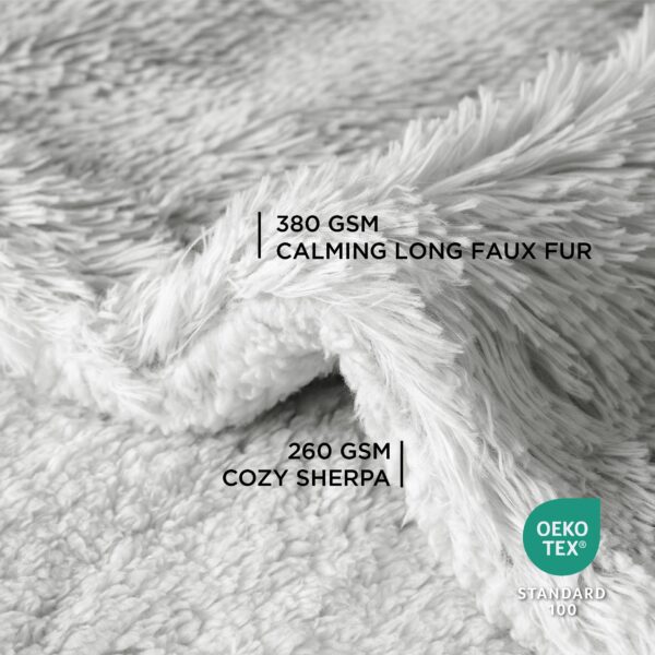 Waterproof Dog Blankets for Large Dogs - Cat Blanket for Bed Couch Protector Washable Long Faux Fur, Calming Soft Reversible Throw Furniture Protection for Puppy Pet, 60