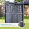 Suncast 33 Gallon Commercial Outdoor Trashcan Hideaway with Lid for 30 to 33 Gallon Trash Bags for Garage, Backyard, or Garden, Brown