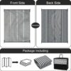 Outdoor Rug Waterproof for Patio Clearance Black and White Camping Rug 8x10 Plastic Straw Striped Floor Carpet for Backyard, Picnic, RV, Deck, Bench, Balcony
