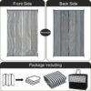 Outdoor Rug Waterproof for Patio Clearance Black and White Camping Rug 8x10 Plastic Straw Striped Floor Carpet for Backyard, Picnic, RV, Deck, Bench, Balcony