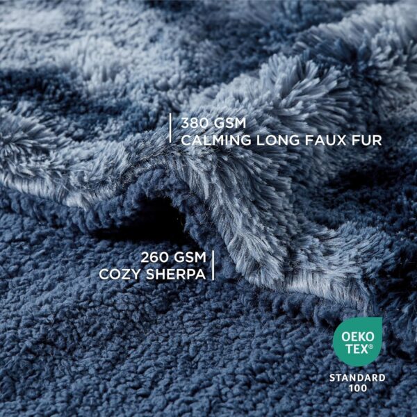 Waterproof Dog Blankets for Large Dogs - Cat Blanket for Bed Couch Protector Washable Long Faux Fur, Calming Soft Reversible Throw Furniture Protection for Puppy Pet, 60