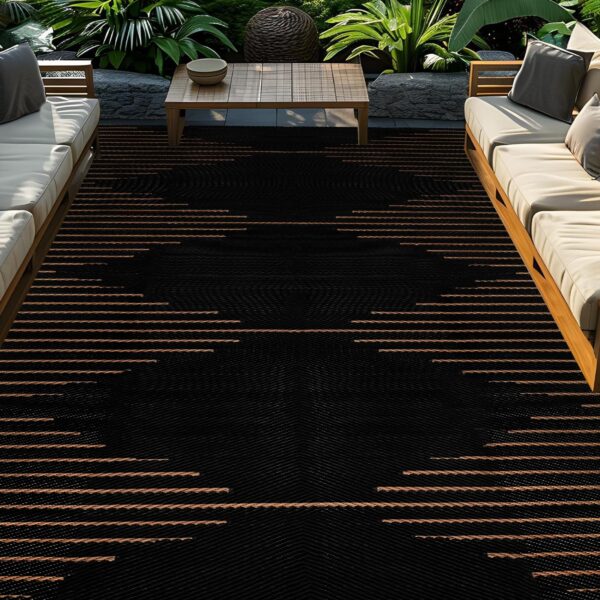 Outdoor Rug Waterproof 6x9 ft, Reversible Outdoor Plastic Straw Rug, Large Outdoor Patio Rug for RV Camping, Indoor Outdoor Rugs for Porch Deck Backyard Balcony Picnic Beach