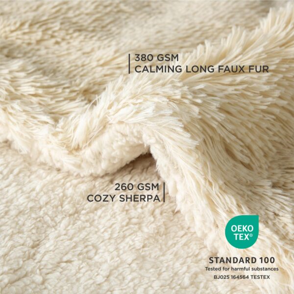 Waterproof Dog Blankets for Large Dogs - Cat Blanket for Bed Couch Protector Washable Long Faux Fur, Calming Soft Reversible Throw Furniture Protection for Puppy Pet, 60