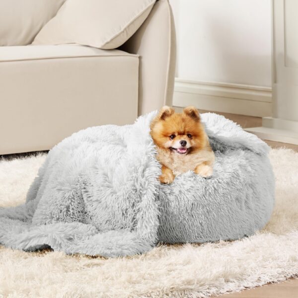Waterproof Dog Blankets for Large Dogs - Cat Blanket for Bed Couch Protector Washable Long Faux Fur, Calming Soft Reversible Throw Furniture Protection for Puppy Pet, 60