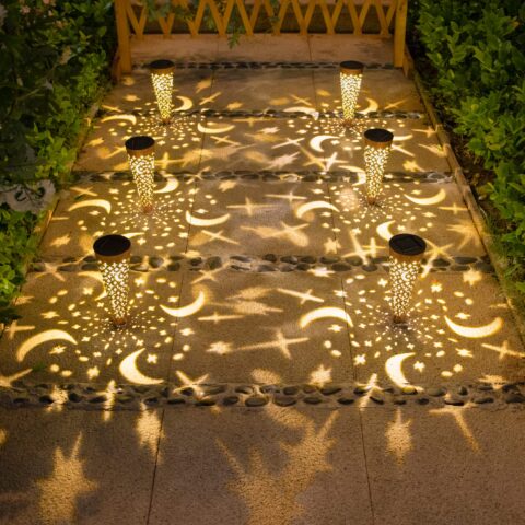 6Pcs Garden Solar Lights Outdoor Stakes Decorative Lighting for Yard, Pathway, Patio Decor Lawn Ornament