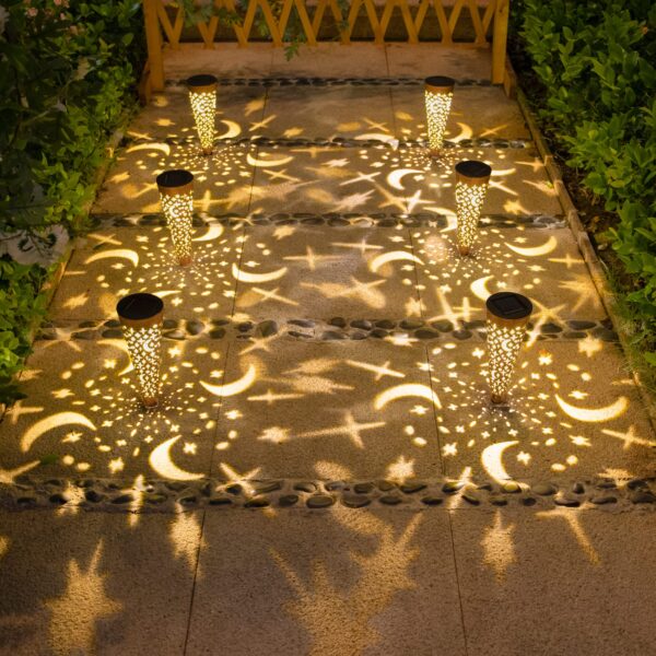 6Pcs Garden Solar Lights Outdoor Stakes Decorative Lighting for Yard, Pathway, Patio Decor Lawn Ornament