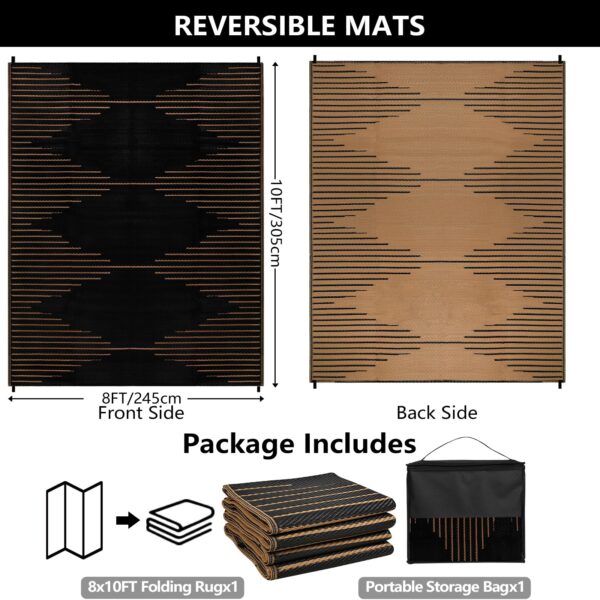 Outdoor Rug Waterproof 6x9 ft, Reversible Outdoor Plastic Straw Rug, Large Outdoor Patio Rug for RV Camping, Indoor Outdoor Rugs for Porch Deck Backyard Balcony Picnic Beach