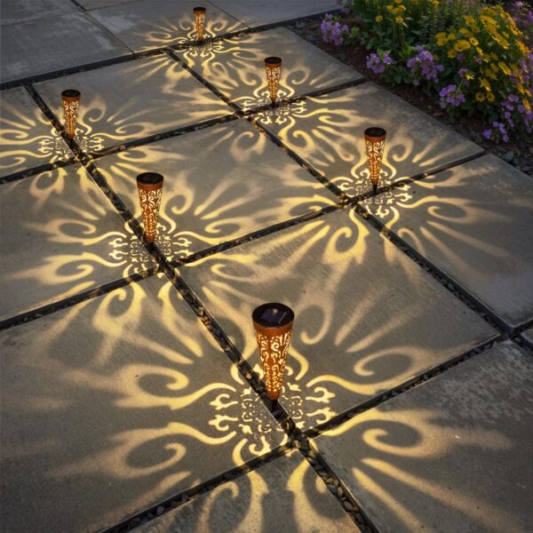 6Pcs Garden Solar Lights Outdoor Stakes Decorative Lighting for Yard, Pathway, Patio Decor Lawn Ornament