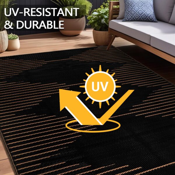 Outdoor Rug Waterproof 6x9 ft, Reversible Outdoor Plastic Straw Rug, Large Outdoor Patio Rug for RV Camping, Indoor Outdoor Rugs for Porch Deck Backyard Balcony Picnic Beach