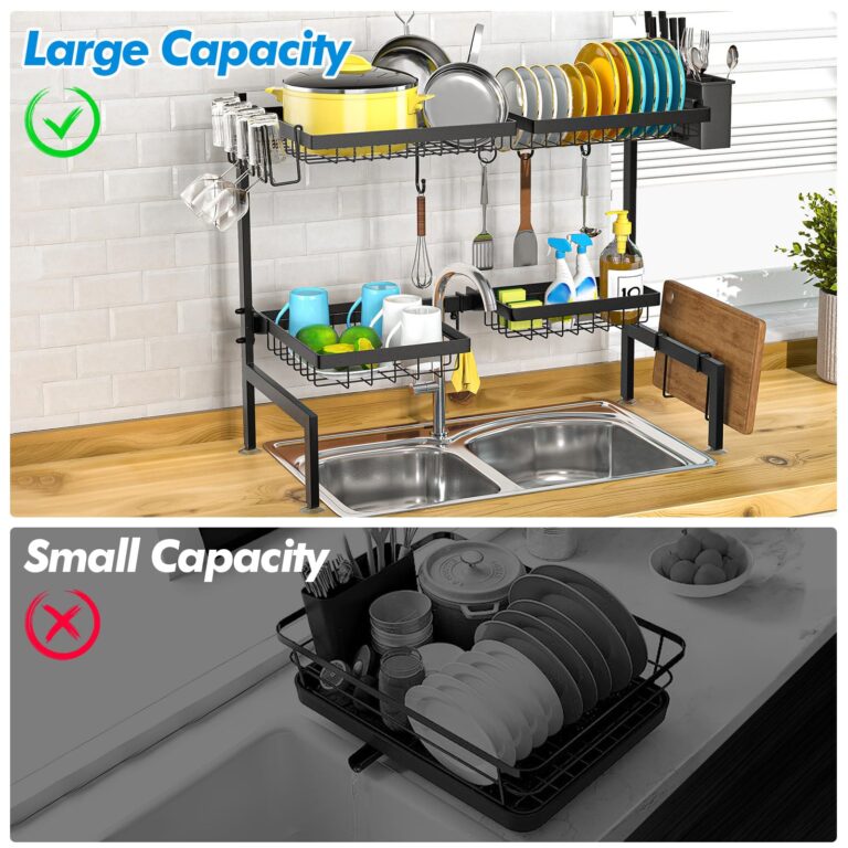 ［2-Tier 4 Baskets］Over The Sink Dish Drying Rack, 24.8
