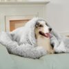 Waterproof Dog Blankets for Large Dogs - Cat Blanket for Bed Couch Protector Washable Long Faux Fur, Calming Soft Reversible Throw Furniture Protection for Puppy Pet, 60