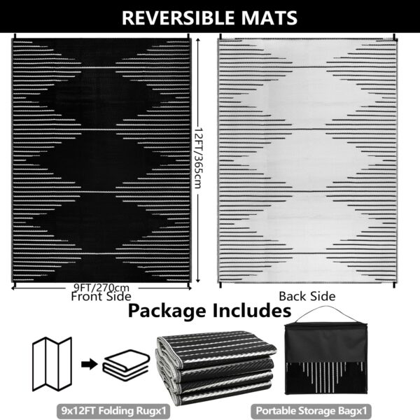 Outdoor Rug Waterproof 6x9 ft, Reversible Outdoor Plastic Straw Rug, Large Outdoor Patio Rug for RV Camping, Indoor Outdoor Rugs for Porch Deck Backyard Balcony Picnic Beach