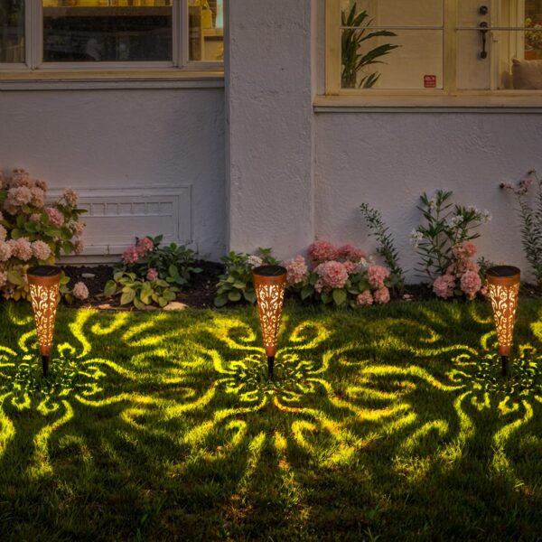 6Pcs Garden Solar Lights Outdoor Stakes Decorative Lighting for Yard, Pathway, Patio Decor Lawn Ornament
