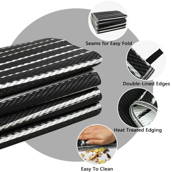 Outdoor Rug Waterproof 6x9 ft, Reversible Outdoor Plastic Straw Rug, Large Outdoor Patio Rug for RV Camping, Indoor Outdoor Rugs for Porch Deck Backyard Balcony Picnic Beach