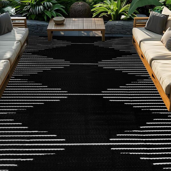 Outdoor Rug Waterproof 6x9 ft, Reversible Outdoor Plastic Straw Rug, Large Outdoor Patio Rug for RV Camping, Indoor Outdoor Rugs for Porch Deck Backyard Balcony Picnic Beach