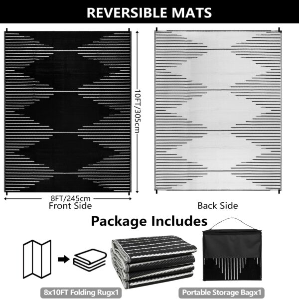 Outdoor Rug Waterproof 6x9 ft, Reversible Outdoor Plastic Straw Rug, Large Outdoor Patio Rug for RV Camping, Indoor Outdoor Rugs for Porch Deck Backyard Balcony Picnic Beach
