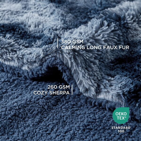Waterproof Dog Blankets for Large Dogs - Cat Blanket for Bed Couch Protector Washable Long Faux Fur, Calming Soft Reversible Throw Furniture Protection for Puppy Pet, 60