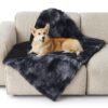 Waterproof Dog Blankets for Large Dogs - Cat Blanket for Bed Couch Protector Washable Long Faux Fur, Calming Soft Reversible Throw Furniture Protection for Puppy Pet, 60