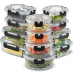 24pc Borosilicate Glass Storage Containers with Lids | 12 Airtight/Freezer Safe Food Storage Containers for Pantry and Kitchen | Meal Prep Container for Lunch | Glass Tupperware Set
