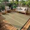 Outdoor Rug Waterproof for Patio Clearance Black and White Camping Rug 8x10 Plastic Straw Striped Floor Carpet for Backyard, Picnic, RV, Deck, Bench, Balcony