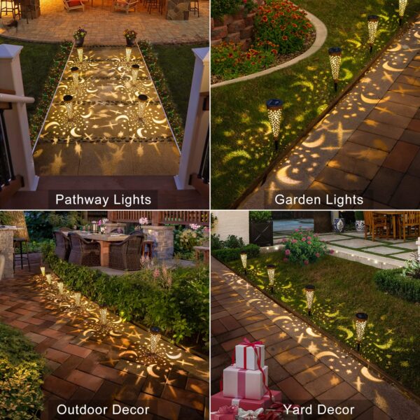 6Pcs Garden Solar Lights Outdoor Stakes Decorative Lighting for Yard, Pathway, Patio Decor Lawn Ornament