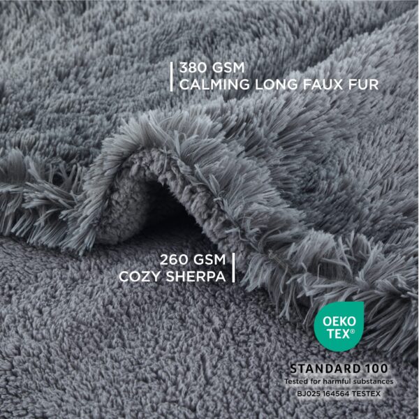 Waterproof Dog Blankets for Large Dogs - Cat Blanket for Bed Couch Protector Washable Long Faux Fur, Calming Soft Reversible Throw Furniture Protection for Puppy Pet, 60