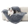 Waterproof Dog Blankets for Large Dogs - Cat Blanket for Bed Couch Protector Washable Long Faux Fur, Calming Soft Reversible Throw Furniture Protection for Puppy Pet, 60
