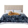 Waterproof Dog Blankets for Large Dogs - Cat Blanket for Bed Couch Protector Washable Long Faux Fur, Calming Soft Reversible Throw Furniture Protection for Puppy Pet, 60
