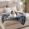 Waterproof Dog Blankets for Large Dogs - Cat Blanket for Bed Couch Protector Washable Long Faux Fur, Calming Soft Reversible Throw Furniture Protection for Puppy Pet, 60