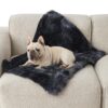 Waterproof Dog Blankets for Large Dogs - Cat Blanket for Bed Couch Protector Washable Long Faux Fur, Calming Soft Reversible Throw Furniture Protection for Puppy Pet, 60