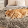 Waterproof Dog Blankets for Large Dogs - Cat Blanket for Bed Couch Protector Washable Long Faux Fur, Calming Soft Reversible Throw Furniture Protection for Puppy Pet, 60