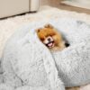 Waterproof Dog Blankets for Large Dogs - Cat Blanket for Bed Couch Protector Washable Long Faux Fur, Calming Soft Reversible Throw Furniture Protection for Puppy Pet, 60