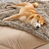Waterproof Dog Blankets for Large Dogs - Cat Blanket for Bed Couch Protector Washable Long Faux Fur, Calming Soft Reversible Throw Furniture Protection for Puppy Pet, 60