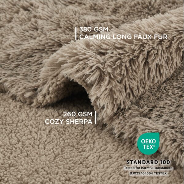 Waterproof Dog Blankets for Large Dogs - Cat Blanket for Bed Couch Protector Washable Long Faux Fur, Calming Soft Reversible Throw Furniture Protection for Puppy Pet, 60