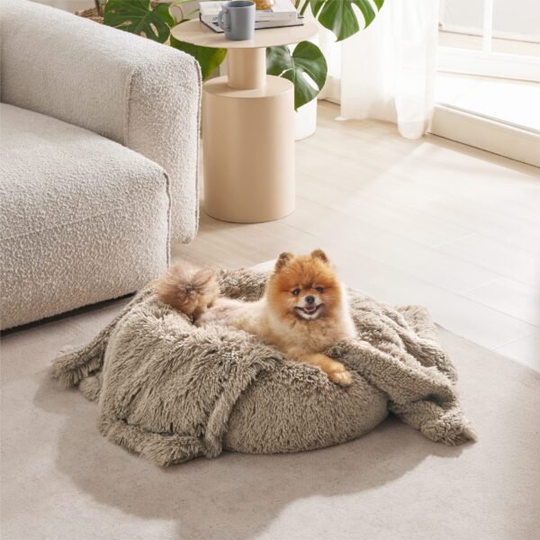 Waterproof Dog Blankets for Large Dogs - Cat Blanket for Bed Couch Protector Washable Long Faux Fur, Calming Soft Reversible Throw Furniture Protection for Puppy Pet, 60