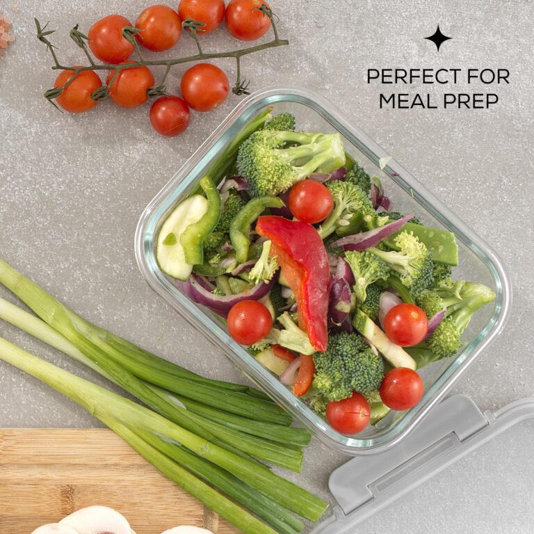 24pc Borosilicate Glass Storage Containers with Lids | 12 Airtight/Freezer Safe Food Storage Containers for Pantry and Kitchen | Meal Prep Container for Lunch | Glass Tupperware Set