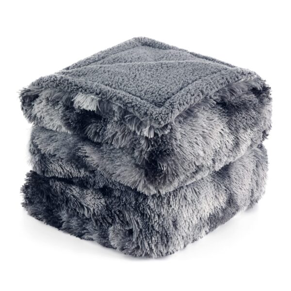 Waterproof Dog Blankets for Large Dogs - Cat Blanket for Bed Couch Protector Washable Long Faux Fur, Calming Soft Reversible Throw Furniture Protection for Puppy Pet, 60