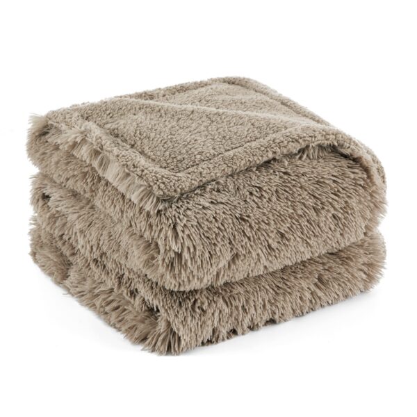 Waterproof Dog Blankets for Large Dogs - Cat Blanket for Bed Couch Protector Washable Long Faux Fur, Calming Soft Reversible Throw Furniture Protection for Puppy Pet, 60