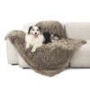 Waterproof Dog Blankets for Large Dogs - Cat Blanket for Bed Couch Protector Washable Long Faux Fur, Calming Soft Reversible Throw Furniture Protection for Puppy Pet, 60