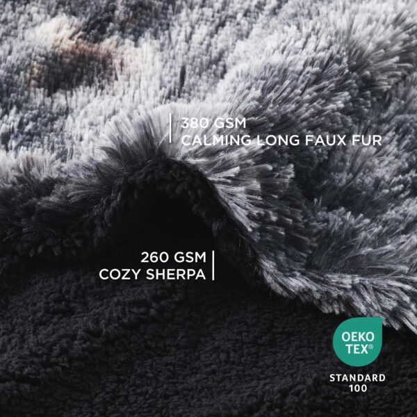 Waterproof Dog Blankets for Large Dogs - Cat Blanket for Bed Couch Protector Washable Long Faux Fur, Calming Soft Reversible Throw Furniture Protection for Puppy Pet, 60
