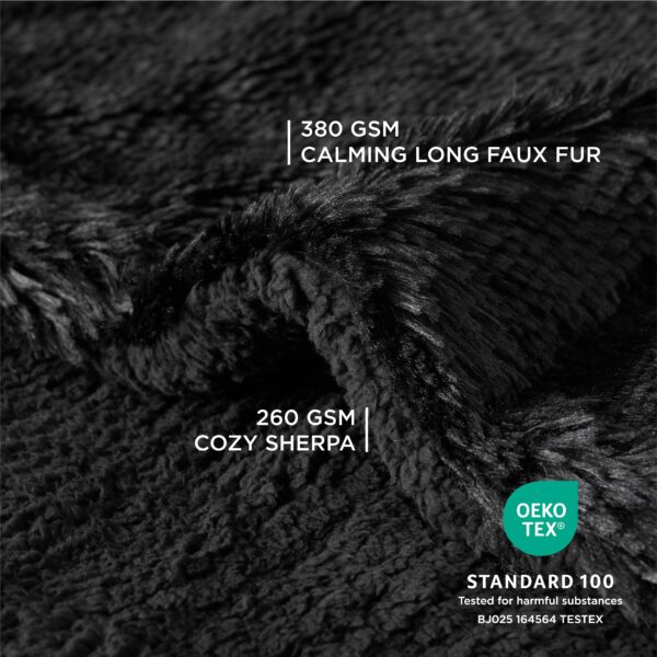 Waterproof Dog Blankets for Large Dogs - Cat Blanket for Bed Couch Protector Washable Long Faux Fur, Calming Soft Reversible Throw Furniture Protection for Puppy Pet, 60